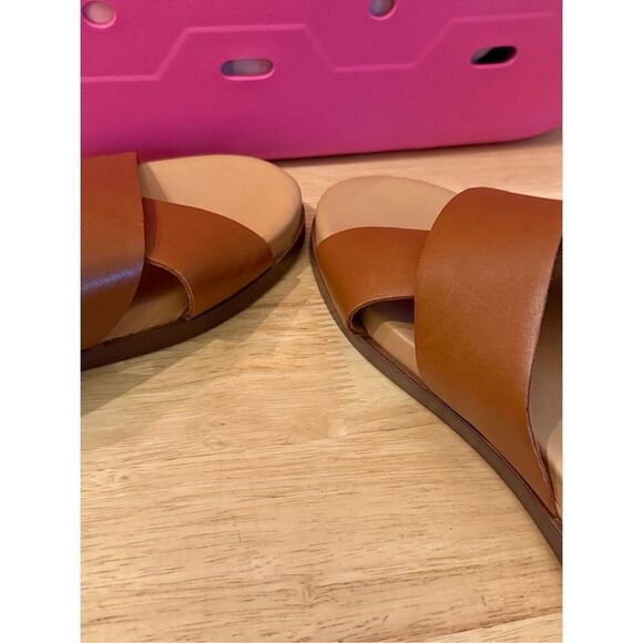 Madewell The Louisa Crisscross Sandals in English Saddle brown sz 8.5 - Picture 6 of 8